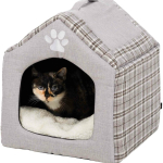 Plyšový domek SILAS 40 x 45 x 40 cm šedo/krémový — Náhled 2 z 3