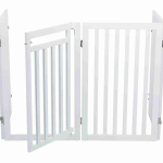 Ochranná bariéra s otvíracími dvířky 60-160 x 81 cm bílá — Náhled 5 z 6