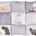 Barevná měkká podložka PATCHWORK kočka 55 x 45 cm šedá — Náhled 1 z 3