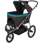 Kočárek BUGGY na vzduchových pneu,  60 x 112 x 120 cm, nosnost 20 kg, černá/petrolejová — Náhled 5 z 6