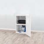 XL domek na kočičí toaletu, 2 poličky, MDF, 53 x 90 x 58 cm, bílá — Náhled 3 z 6