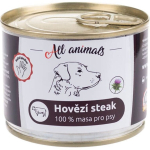ALL ANIMALS  hovězí STEAK, konzerva pro psy, 200 g — Náhled 1 z 2