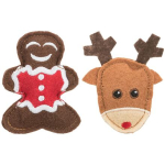 Xmas figure set - sada vánočních hraček sob a perníček, 8 cm, filc — Náhled 1 z 5