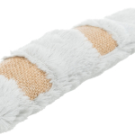 Poduška s ocasem XXL, plyš/juta/catnip, šusticí, 39cm — Náhled 3 z 4