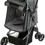 Kočárek pro psy BUGGY, rychlosklápěcí, 47 x 100 x 80cm, nosnost do 15 kg, šedá — Náhled 4 z 6