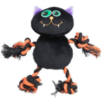 HALLOWEEN hračka pro psy 32 cm, plyš/bavlna, černá kočka/oranžová dýně — Náhled 1 z 2