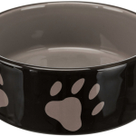 Keramická miska 1,4l/20cm - hnědá/tmavě šedá + motiv tlapky — Náhled 1 z 6