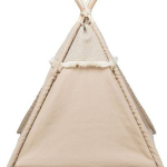 Teepee BOHO s polštářem, 55 x 65 x 44 cm, bavlna, béžová — Náhled 4 z 6