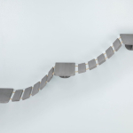 Šplhací žebřík k upevnění na stěnu, 3 platformy, 150x30cm, šedohnědá — Náhled 1 z 6