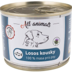 ALL ANIMALS losos kousky, konzerva pro psy, 200g — Náhled 1 z 2