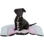 JUNIOR patchwork polštář DUHA, 68 x 62 cm, mátová/lila, růžová, velur — Náhled 3 z 6