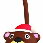 Vánoční hračka latexový míč tučnák,medvěd,sob,Santa 18 cm — Náhled 2 z 4