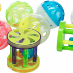 Plastový míček/klec s rolničkou 4,5cm/4cm ( 60ks dóza) — Náhled 2 z 4