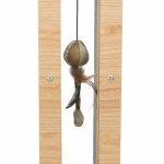 Škrábací sloupek vzhled dřeva, s hračkou, MDF/karton/juta, 62cm — Náhled 2 z 5