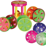 Plastový míček/klec s rolničkou 4,5cm/4cm ( 60ks dóza) — Náhled 1 z 4