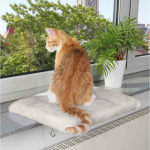 Plyšové lehátko na parapet, sv.šedé 51x36 cm — Náhled 1 z 2