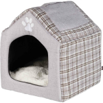 Plyšový domek SILAS 40 x 45 x 40 cm šedo/krémový — Náhled 3 z 3