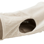 Plyšový škrábací tunel pro kočky 110x30x38 cm -sv.šedý/hnědý — Náhled 1 z 6