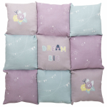 JUNIOR barevná měkká podložka PATCHWORK 60 x 60 cm světle fialová/mátová/růžová — Náhled 2 z 6