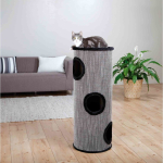 Škrabací válec pro kočky TOWER AMADO, 100cm, šedý melír/černá — Náhled 3 z 4