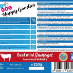 KIDDOG hovězí mini klobásky 250 g — Náhled 2 z 2
