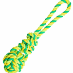 Přetahovadlo míč s uzlem HipHop bavlněné 23 cm / 90 g limetková, zelená — Náhled 1 z 2