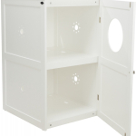 XL domek na kočičí toaletu, 2 poličky, MDF, 53 x 90 x 58 cm, bílá — Náhled 2 z 6