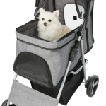 Kočárek pro psy BUGGY, rychlosklápěcí, 47 x 100 x 80cm, nosnost do 15 kg, šedá — Náhled 1 z 6