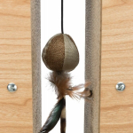 Škrábací sloupek vzhled dřeva, s hračkou, MDF/karton/juta, 62cm — Náhled 4 z 5
