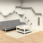 Lezecký set na stěnu 1, 2 x sisal sloupek, 35 x 150 x 25 cm, bílá/šedá — Náhled 5 z 5