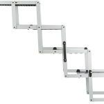 Skládací schody, 4 stupňové, hliník/TPR, 37cm šíře, až 70cm výška, max 160cm, nosnost 75kg — Náhled 4 z 6