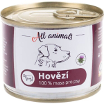 ALL ANIMALS hovězí, konzerva pro psy, 200 g — Náhled 1 z 2