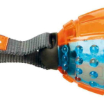 TPR termoplastový rugby míč s poutkem, 12cm/27cm oranž/modrá - DOPRODEJ — Náhled 1 z 4