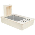 Krmná stanice - bar + misky, jesličky - 70 x 41 x 47 cm, dřevo/nerez/plast — Náhled 3 z 6