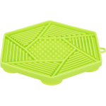Lick´n´Snack HEXAGON s přísavkami - podložka k pomalému krmení, 17 cm, TPR/plast, zelená — Náhled 1 z 2