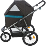 Kočárek BUGGY na vzduchových pneu,  60 x 112 x 120 cm, nosnost 20 kg, černá/petrolejová — Náhled 3 z 6