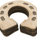 Podkova, hračka pro psy, kůže / vlna, 15cm - DOPRODEJ — Náhled 2 z 3