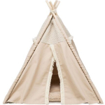 Teepee BOHO s polštářem, 55 x 65 x 44 cm, bavlna, béžová — Náhled 1 z 6