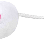 Plyšová myš s rolničkou, 5 cm (2 ks), bílá/šedá — Náhled 2 z 2