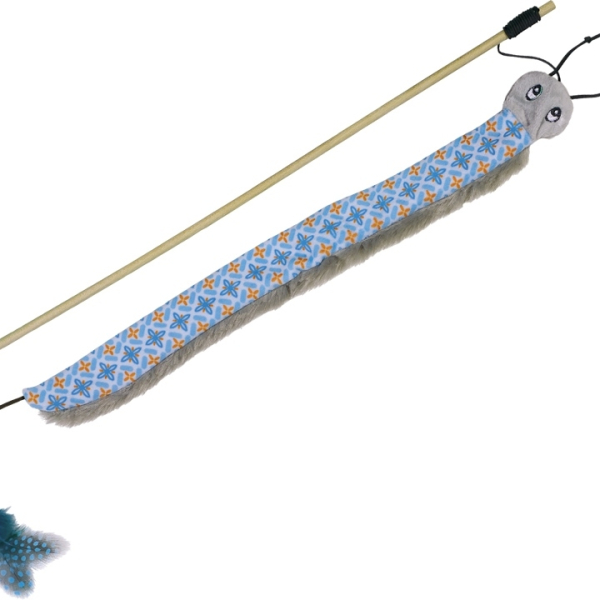 Nobby hračka pro kočky udice s plyšovou housenkou s catnipem 125cm