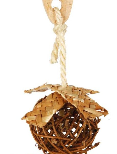 Natural Living-proutěný míček se slaměnou ozdobou 5,5/18cm