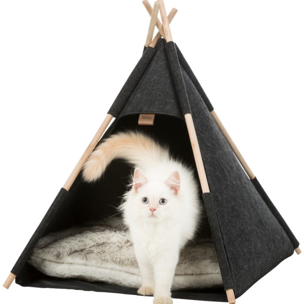 Jeskyňka TIPI, 70 x 70 x 70 cm, plsť, antracit