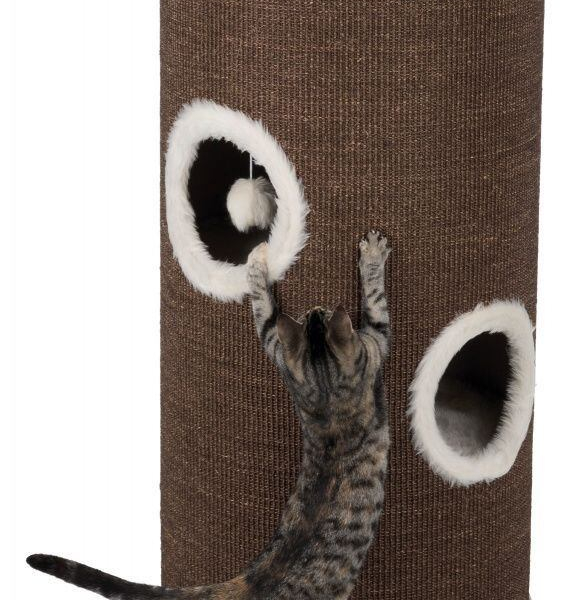 Škrábadlo VITUS Cat Tower, 115 cm, hnědo/krémové - DOPRODEJ