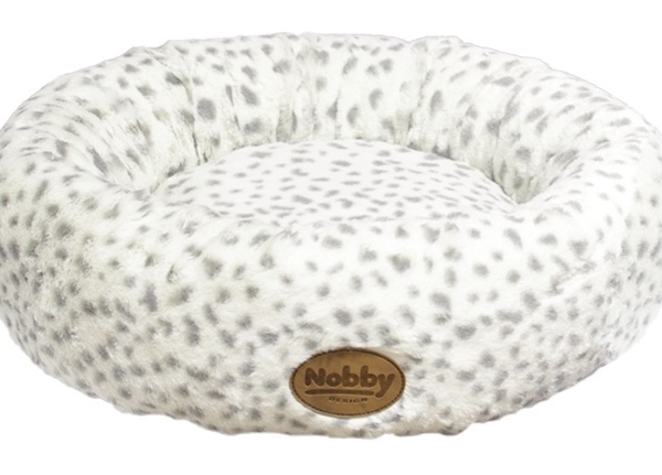 Nobby Alanis donut plyšový pelíšek leopard šedá 45cm
