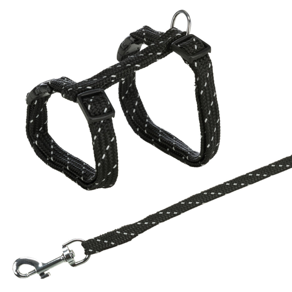 Nylonový postroj reflexní pro koťata, nylon 18-35cm/10mm1,3m