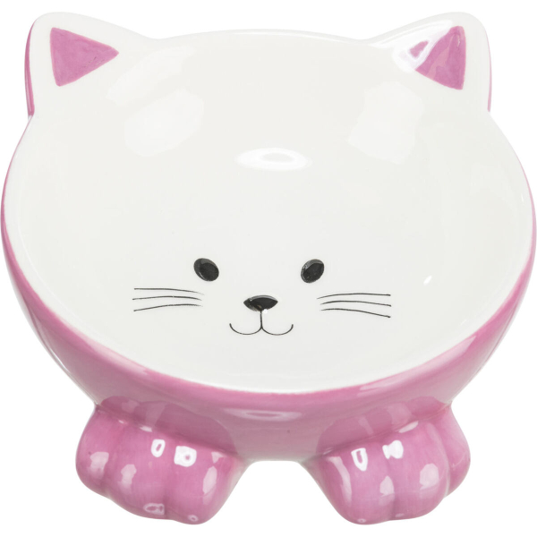 Keramická miska ergonomická 0.15 l/ø 14 cm, vyvýšená, tvar kočka