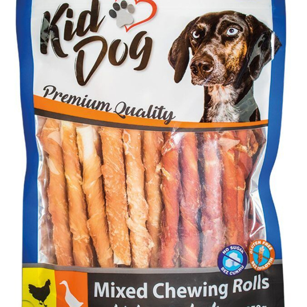 KIDDOG mix buvolích tyčinek s kuřecím a kachním masíčkem - 8 mm/12 cm 250 g