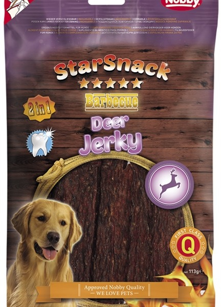 Nobby StarSnack BBQ Deer Jerky pamlsky pro psy 113 g