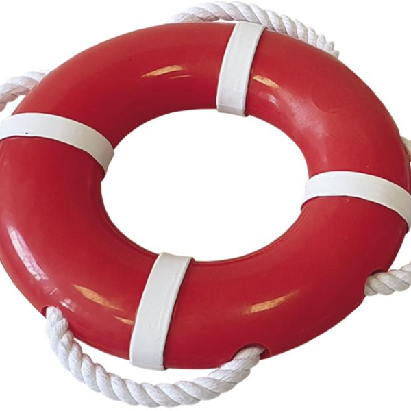 Nobby hračka Rubber Line záchranný kruh s lanem 15 cm
