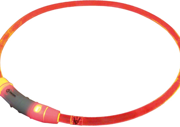 Nobby Starlight svítící obojek ABS plast červená 65cm